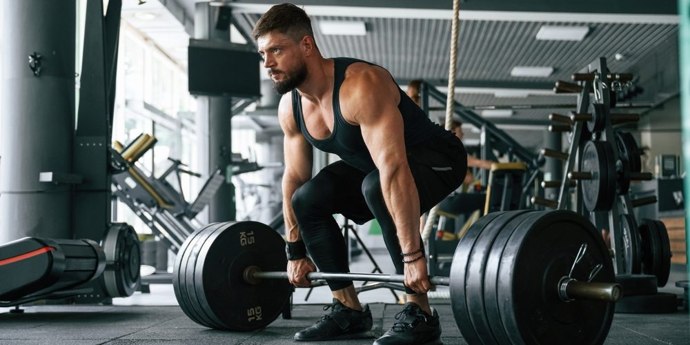 Man lifting weights