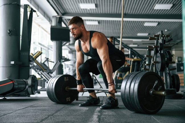 Man lifting weights